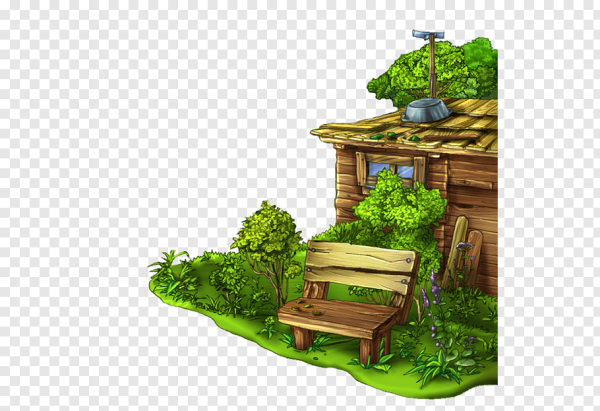 Деревенский домик на прозрачном фоне