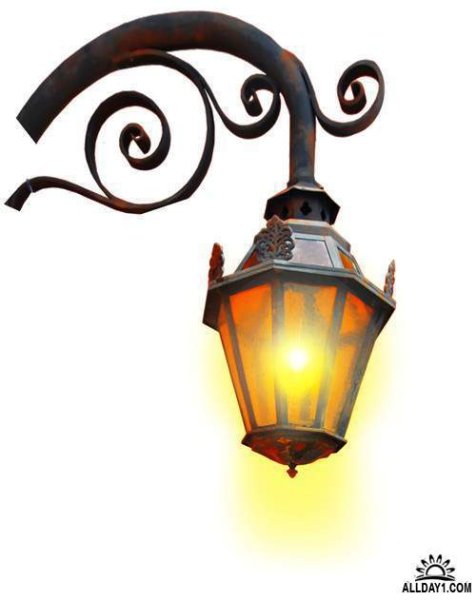 Новогодний фонарь на прозрачном фоне