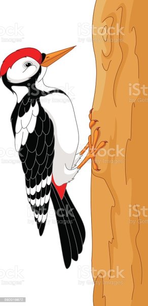 Дятел мультяшный