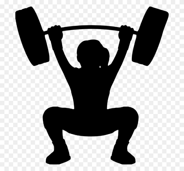 Силуэт спортсмена со штангой