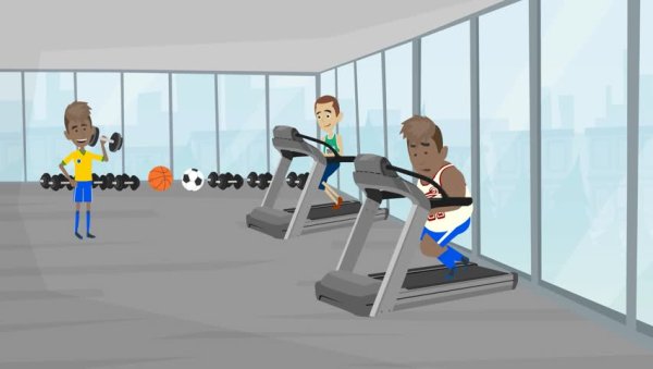 Тренажерный зал мультяшный