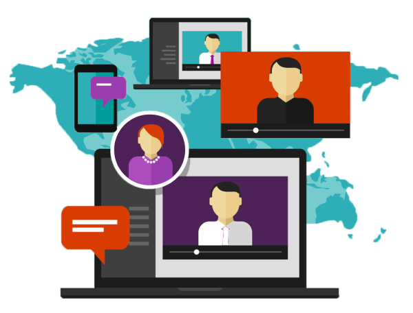 Онлайн конференция иллюстрация