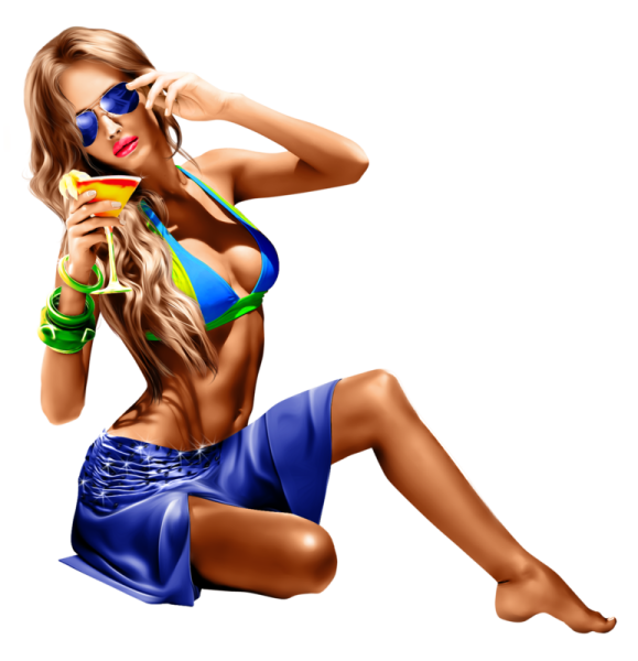 Девушка на прозрачном фоне