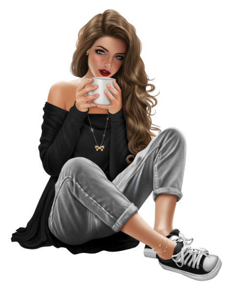 Девчонки на прозрачном фоне