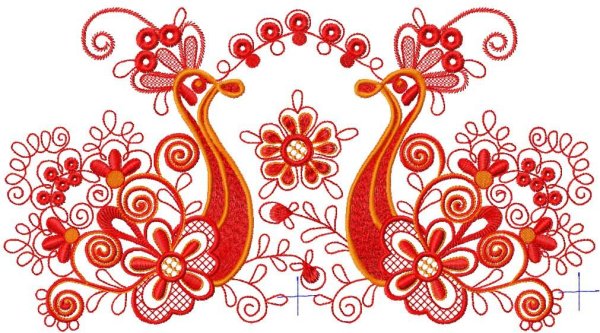 Дизайн машинной вышивки Жар-птица