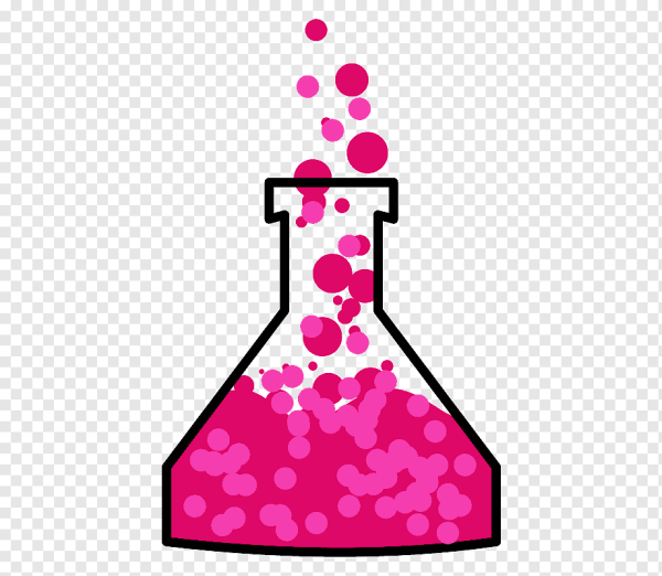 Колбы химические на розовом