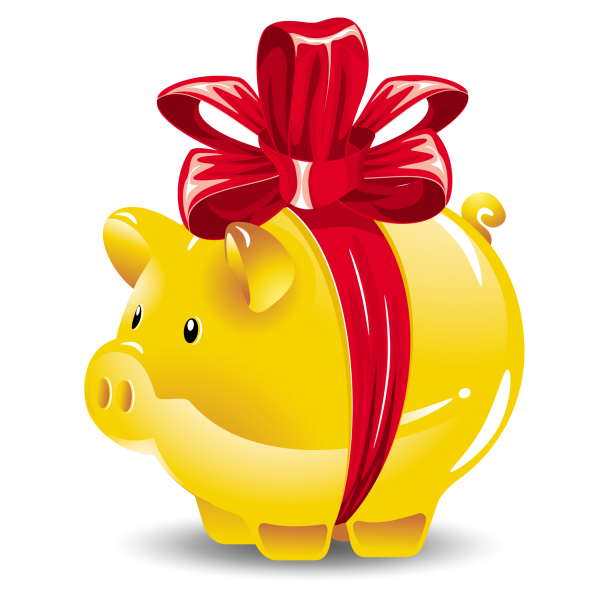 Свинья с бантом