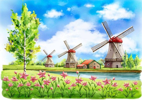 Фон мельница