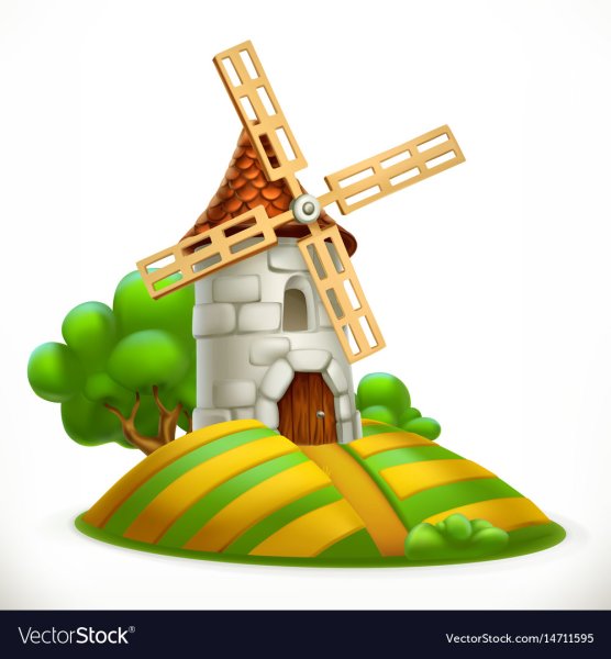 Мельница Сказочная вектор