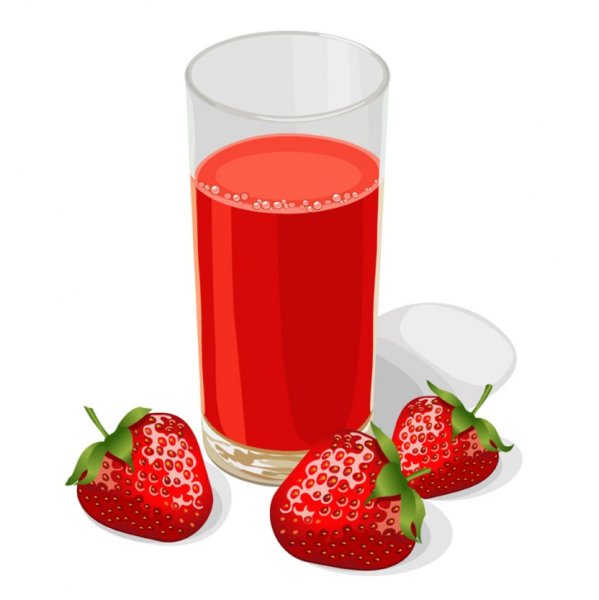 Стакан клубничного сока