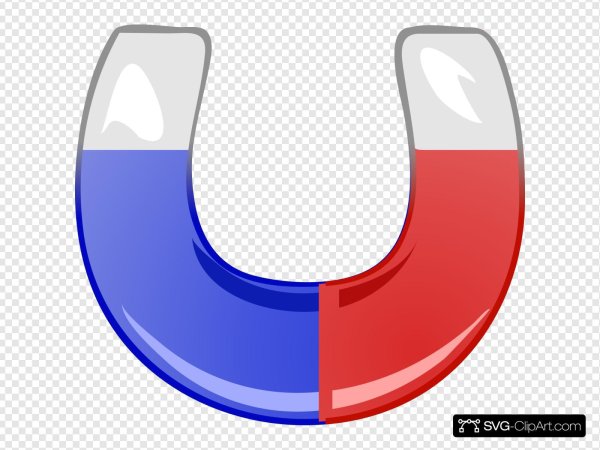 Магнит подкова красно синий