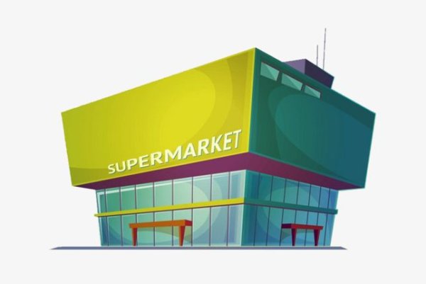 Здание магазин на прозрачном фоне