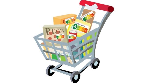 Тележка с продуктами вектор