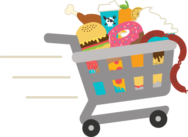 Коляска для супермаркета клипарт