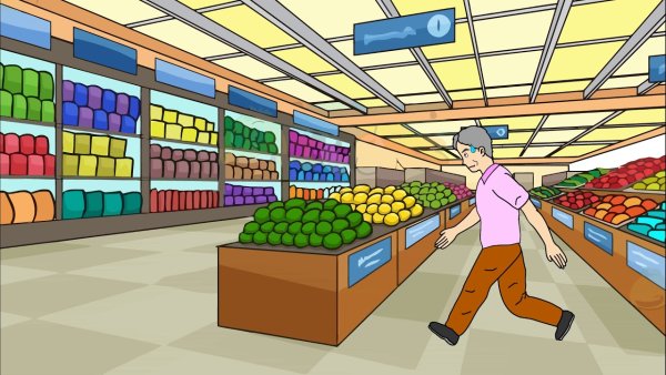 Продуктовый магазин мультяшный