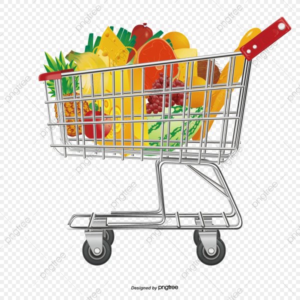 Тележка с продуктами Векторная