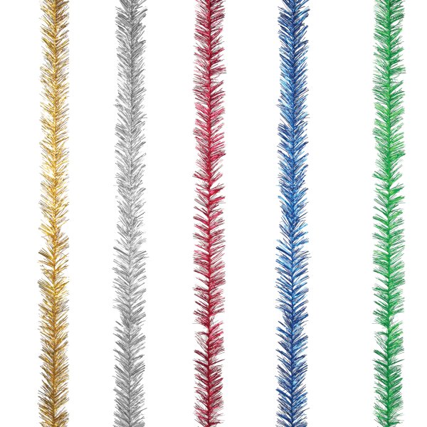 Новогодняя мишура на прозрачном фоне