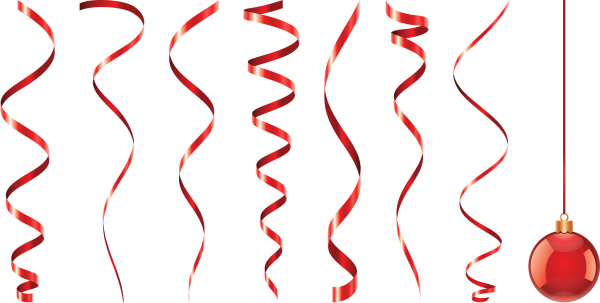 Новогодняя мишура на прозрачном фоне