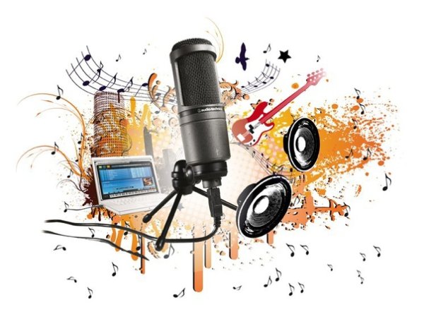 Микрофон нарисованный для звукозаписи