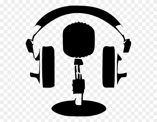 Наушники и мигрофонсилуэт