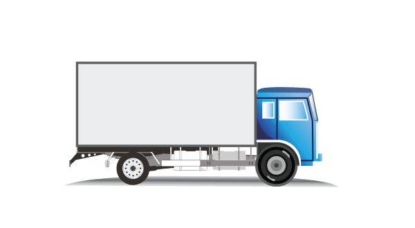 Грузовая машина на белом фоне