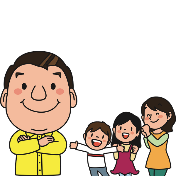 Клипарт папа и много детей