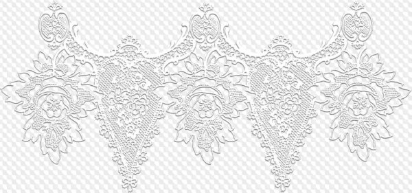 Белое кружево на прозрачном фоне