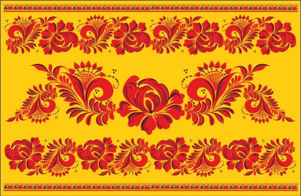 Хохлома роспись орнамент в полосе