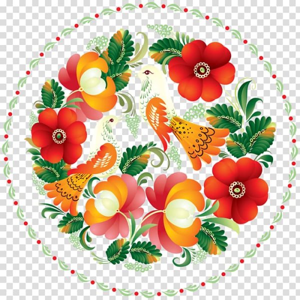 Цветочный узор в круге