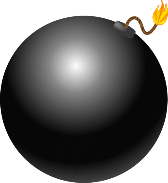 Бомба на прозрачном фоне