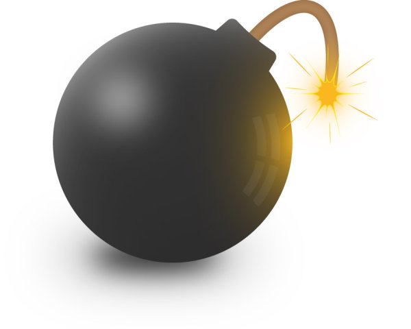 Круглая бомба с фитилем