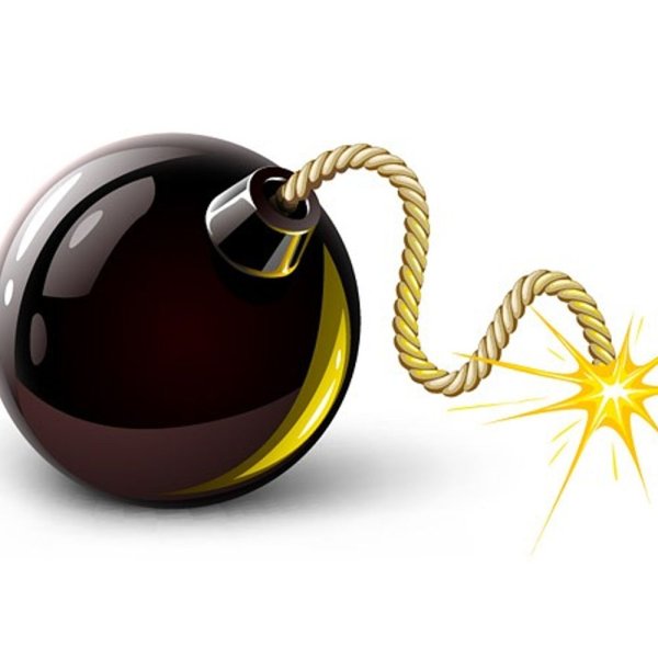 Бомба на белом фоне