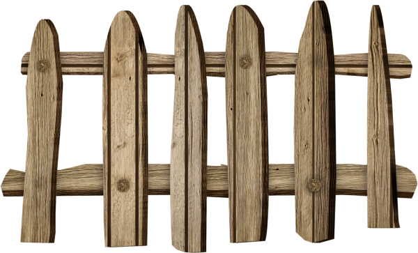 Деревянный забор на прозрачном фоне