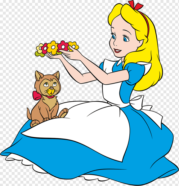 Алиса из страны чудес на белом фоне