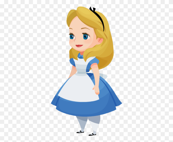 Алиса в стране чудес на белом фоне