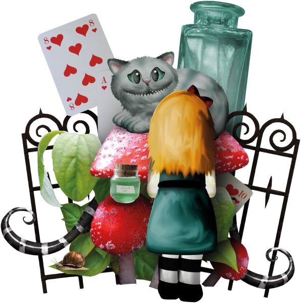 Алиса в стране чудес скрап набор