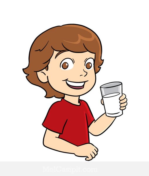 Ребенок пьет молоко рисунок