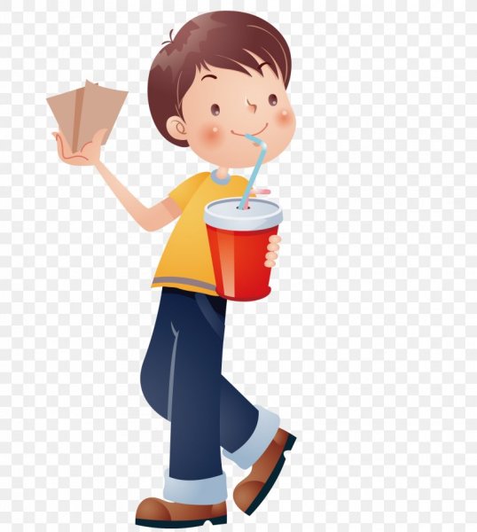 Мальчик пьет сок