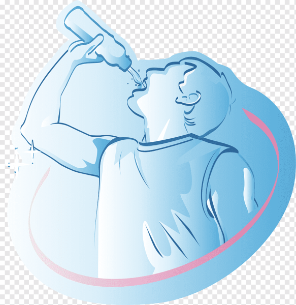 Человек пьющий воду вектор