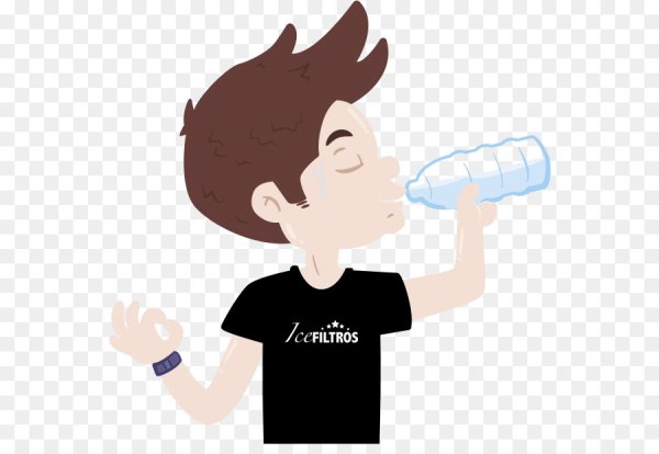 Человек пьет воду мультяшный