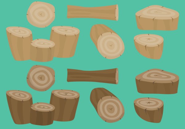 Бревно нарисованное