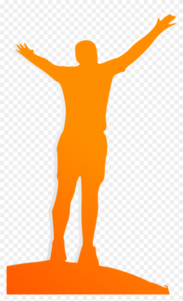 Человек с поднятой рукой