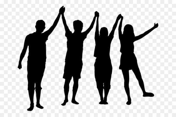 Силуэт группы людей