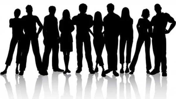 Силуэт группы людей