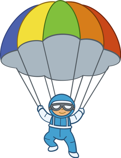 Парашютист на белом фоне