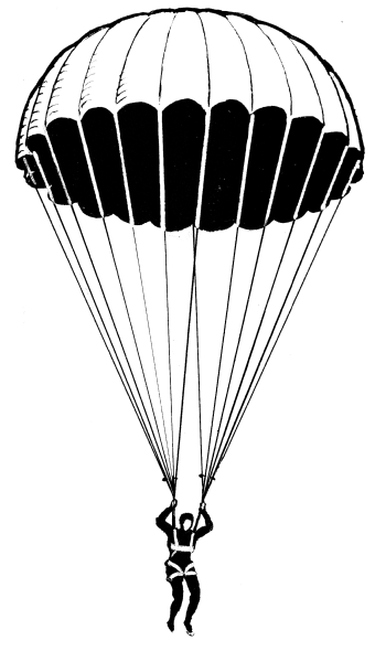 Парашютист на белом фоне