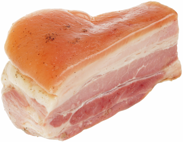 Кусок сала на белом фоне