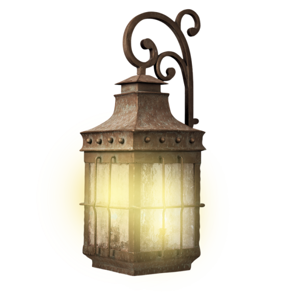 Старинный фонарь на белом фоне