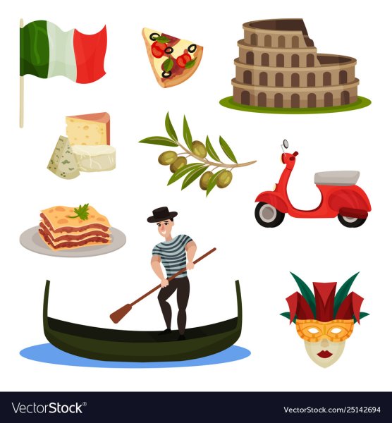 Символы Италии вектор