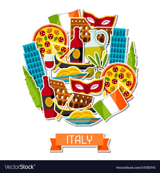 Карта Италии с флагом